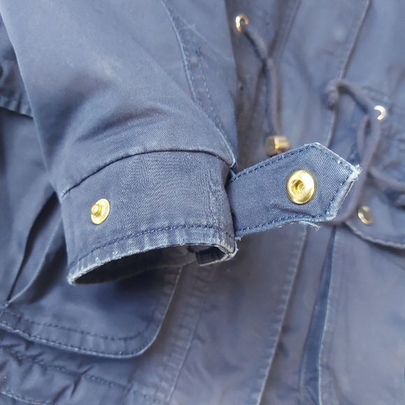 Divided H&M Faux Sherpa Lined Hooded Dark Blue Utility Jacket, 4 - Picture 4 of 13